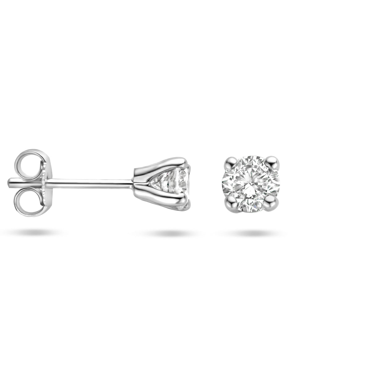oorknoppen lab grown diamant 0.50ct (2x 0.25ct) h si 14K witgoud met palladium