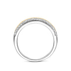 ring zirkonia 3 micron zilver verguld (geel/rhodium)