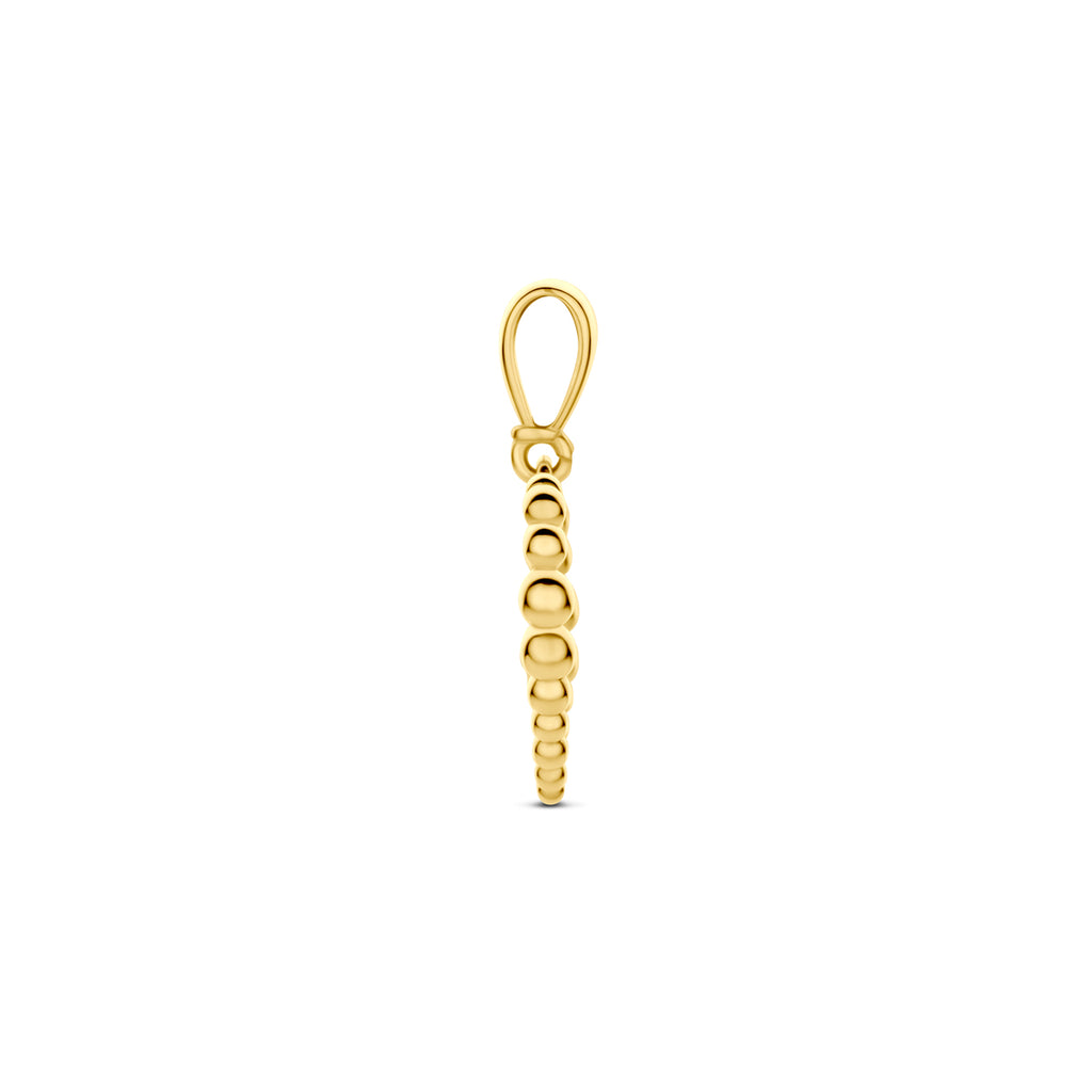 9k hanger hartje bolletjes 11,5 mm 9K geel - rondje,bolletje,ringetje,draad