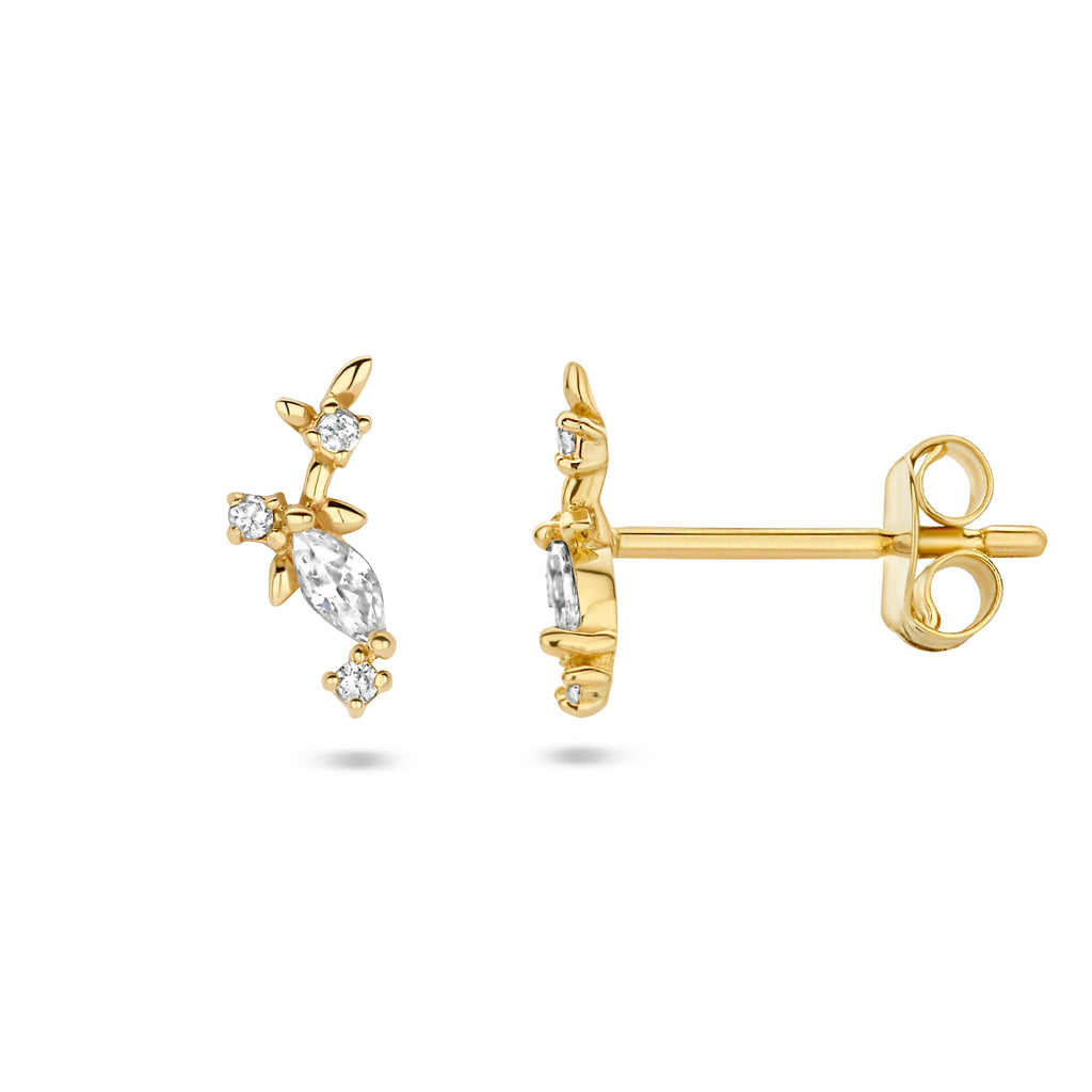 Ohrstecker Zirkonia 7,5 mm 14K Gelbgold