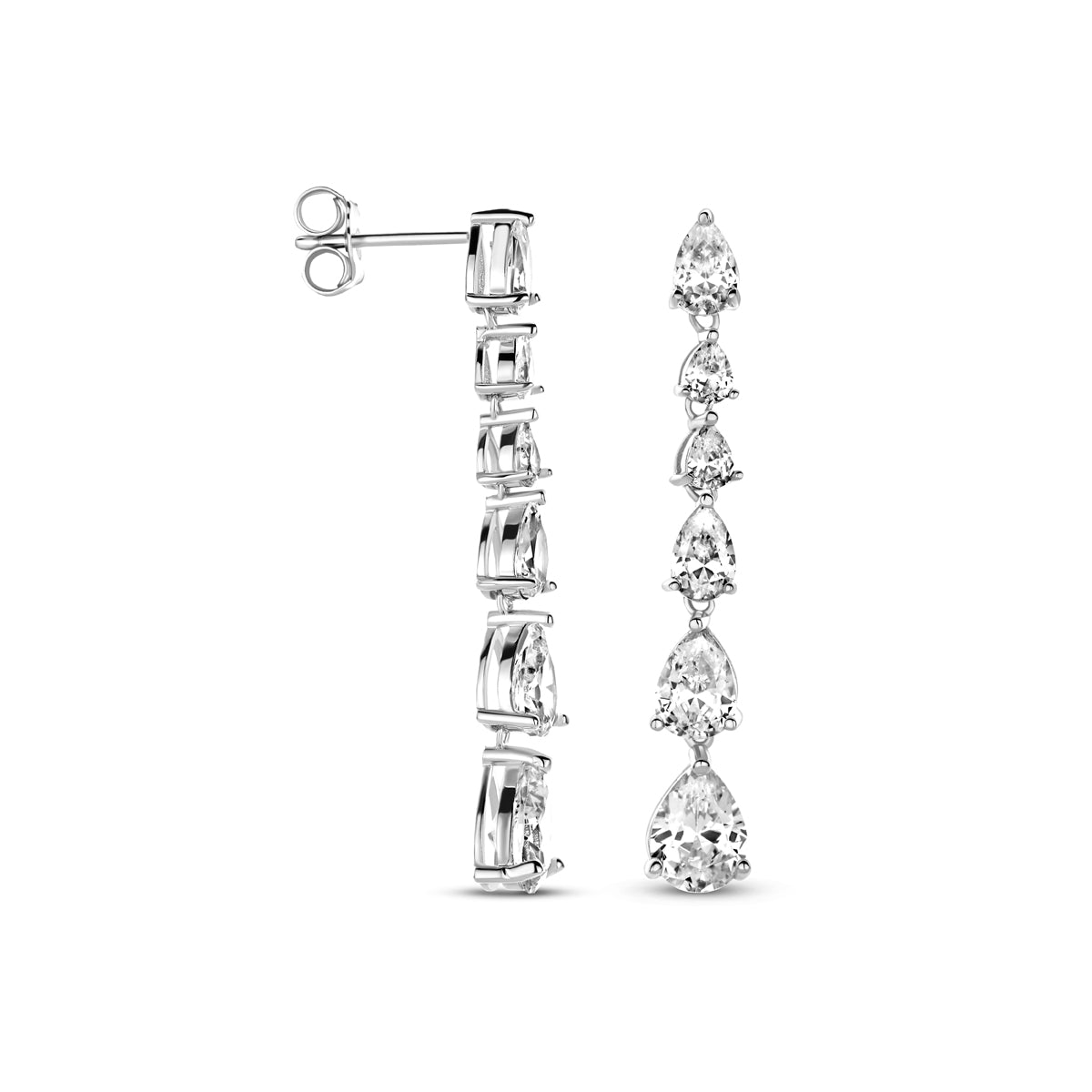 oorhangers zirkonia 42 mm zilver gerhodineerd