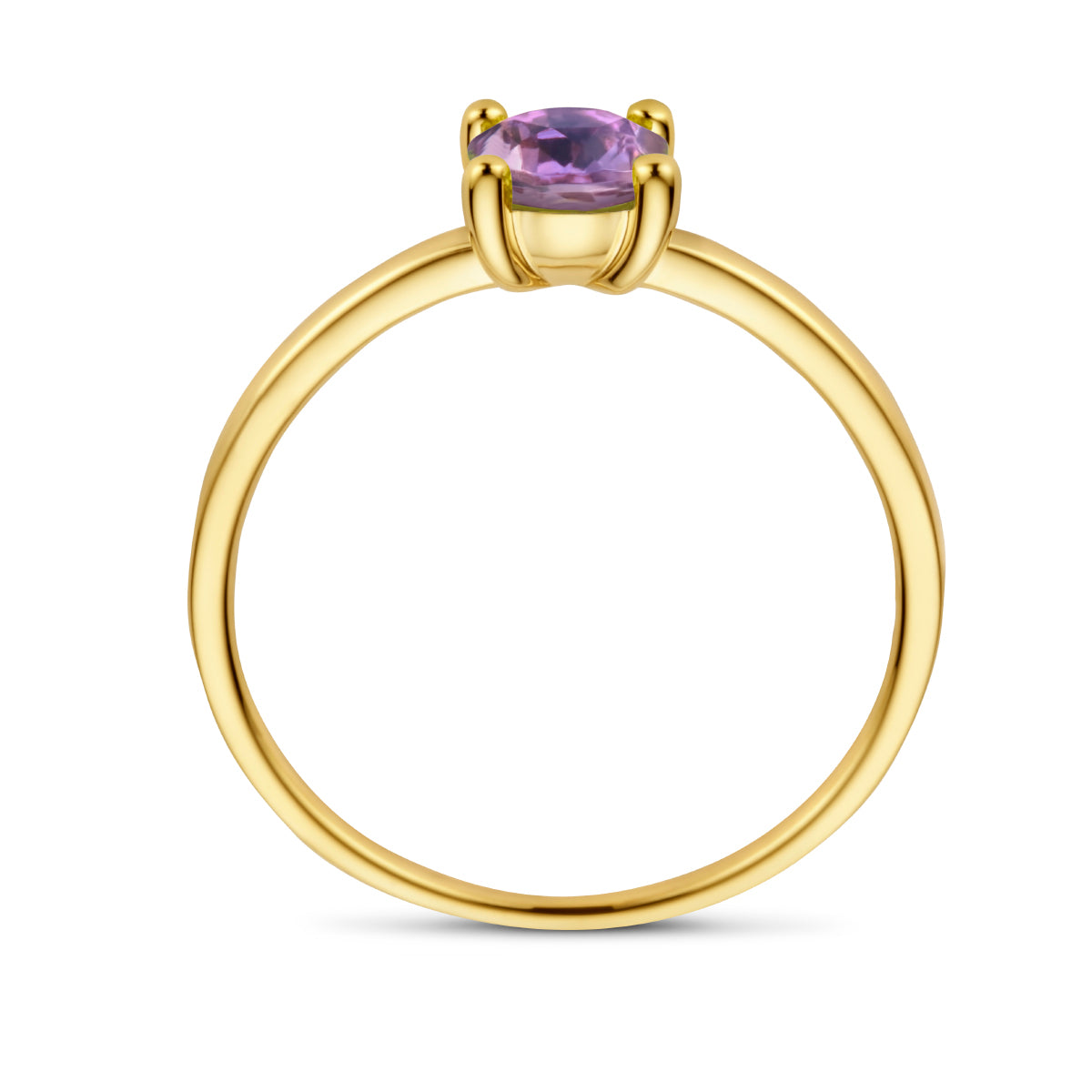 ring amethist 14K geelgoud