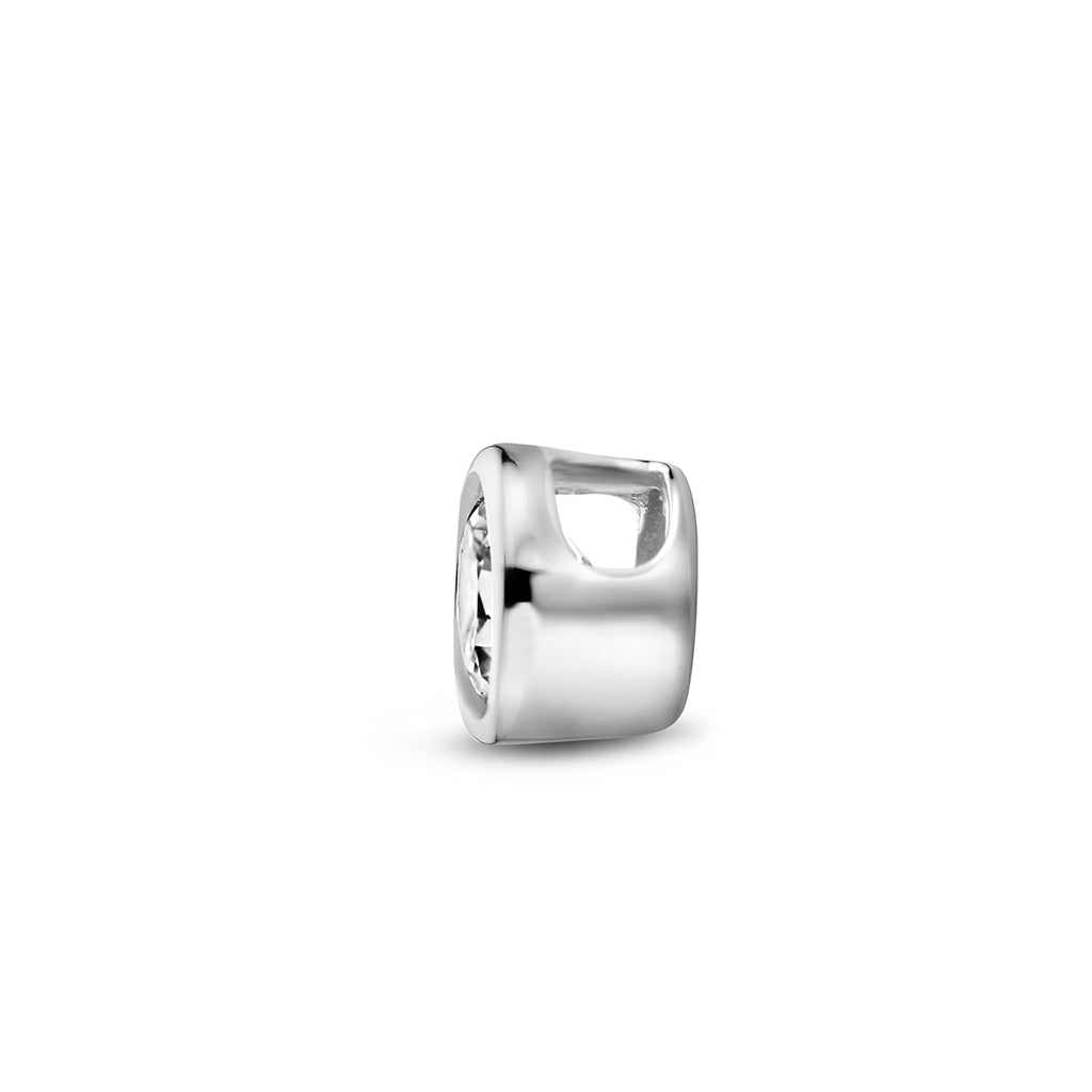 hanger zirkonia zilver gerhodineerd - rond