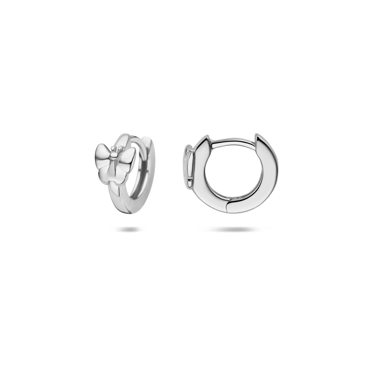 klapoorringen vlinder 10 mm zilver gerhodineerd