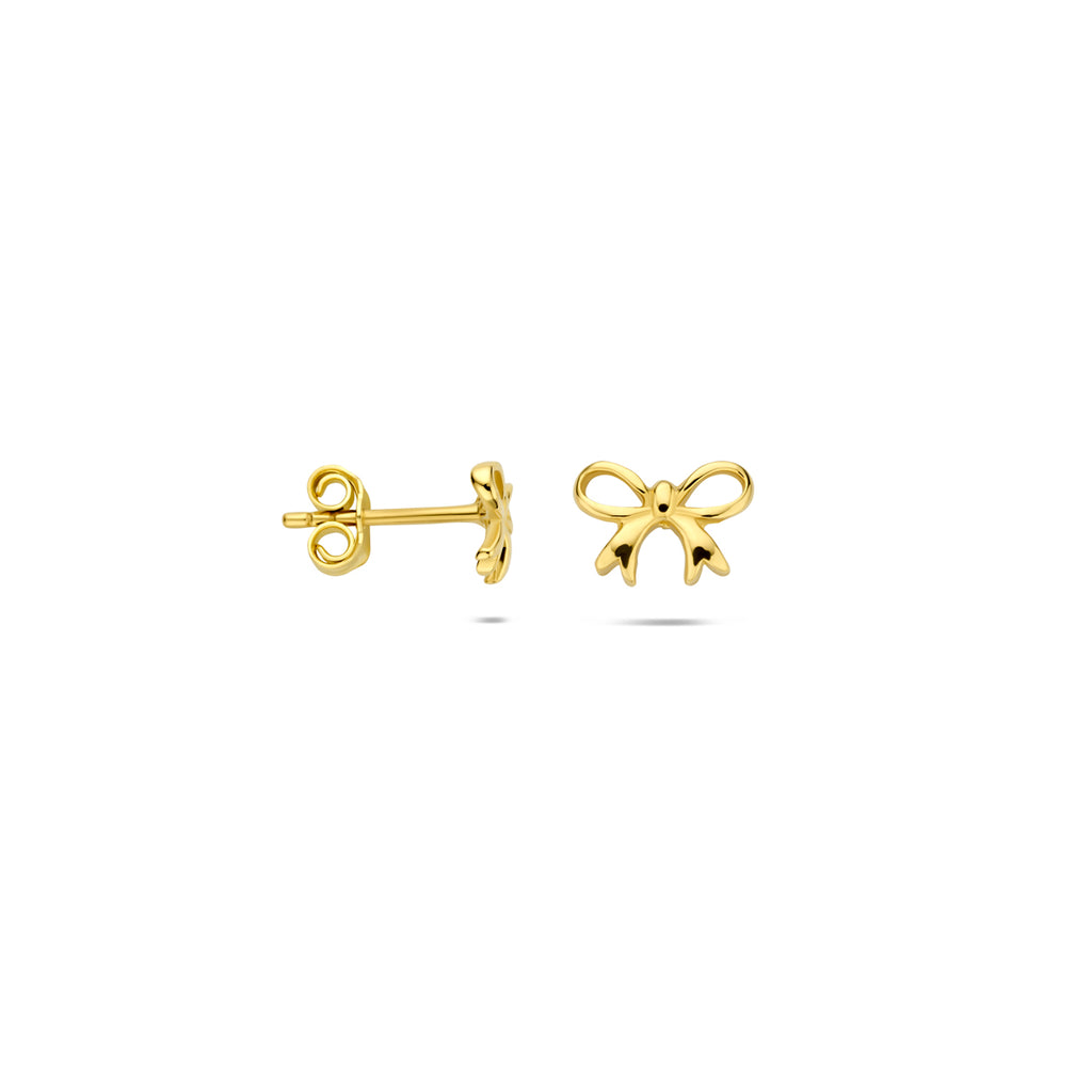 Ohrstecker Schleife 5,5 mm 14K Gelbgold
