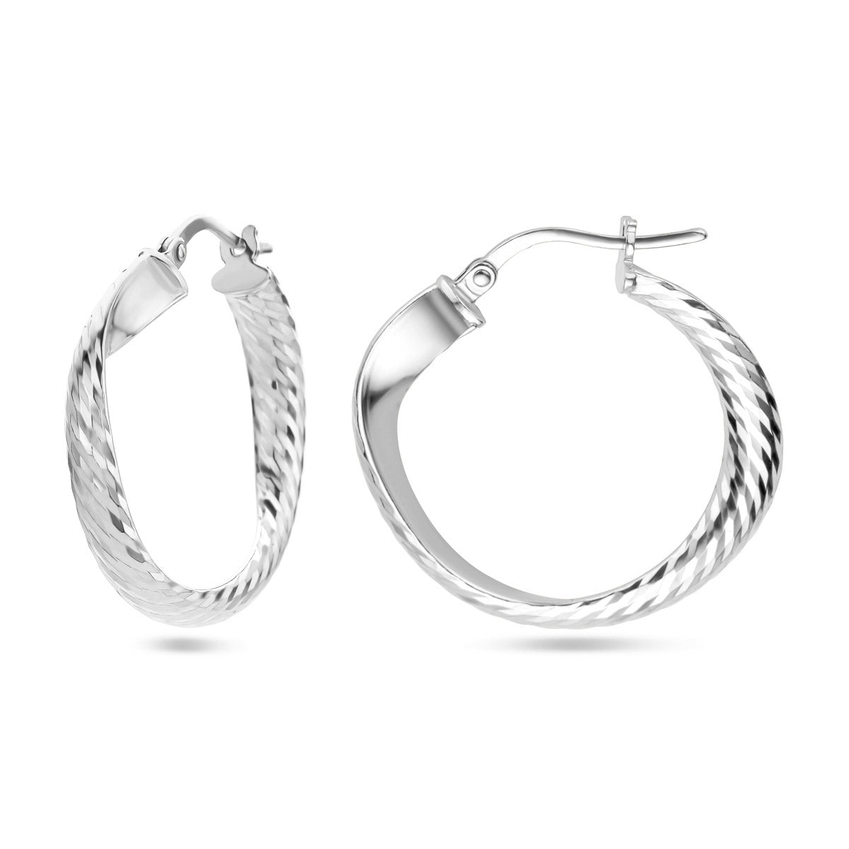 oorringen gediamanteerd zilver gerhodineerd