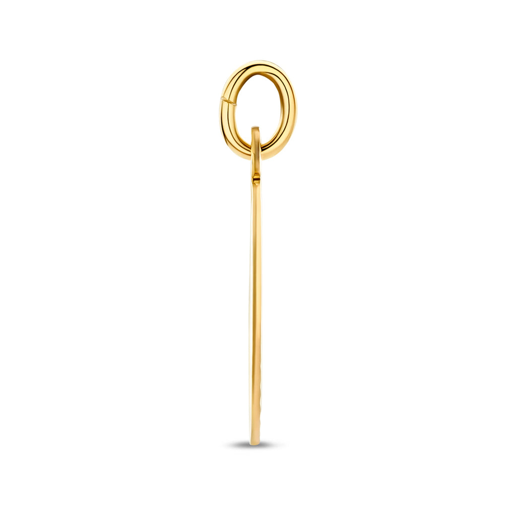 hanger jongen gediamanteerd 19 mm 14K geelgoud