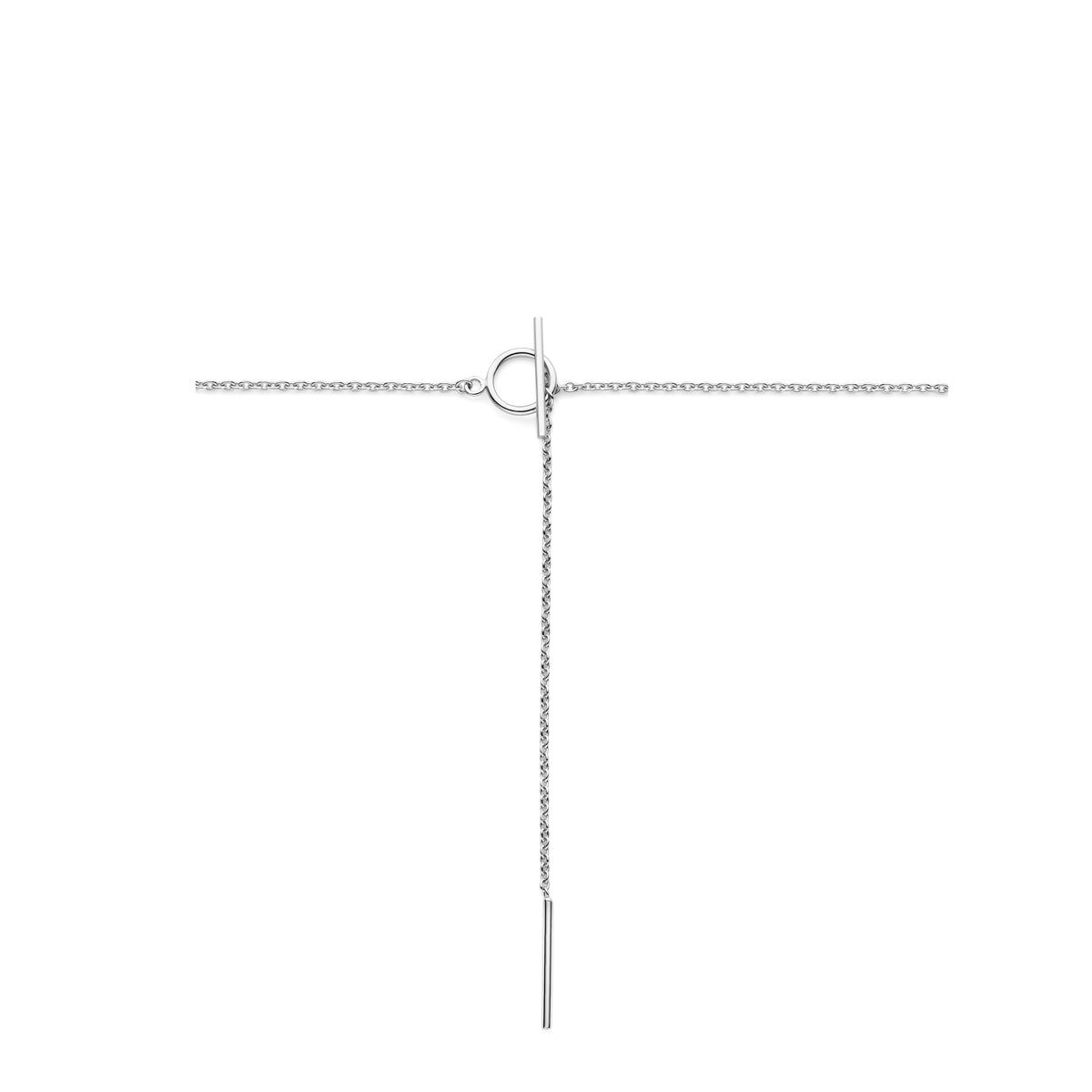 y-collier kapittelslot 39 cm zilver gerhodineerd