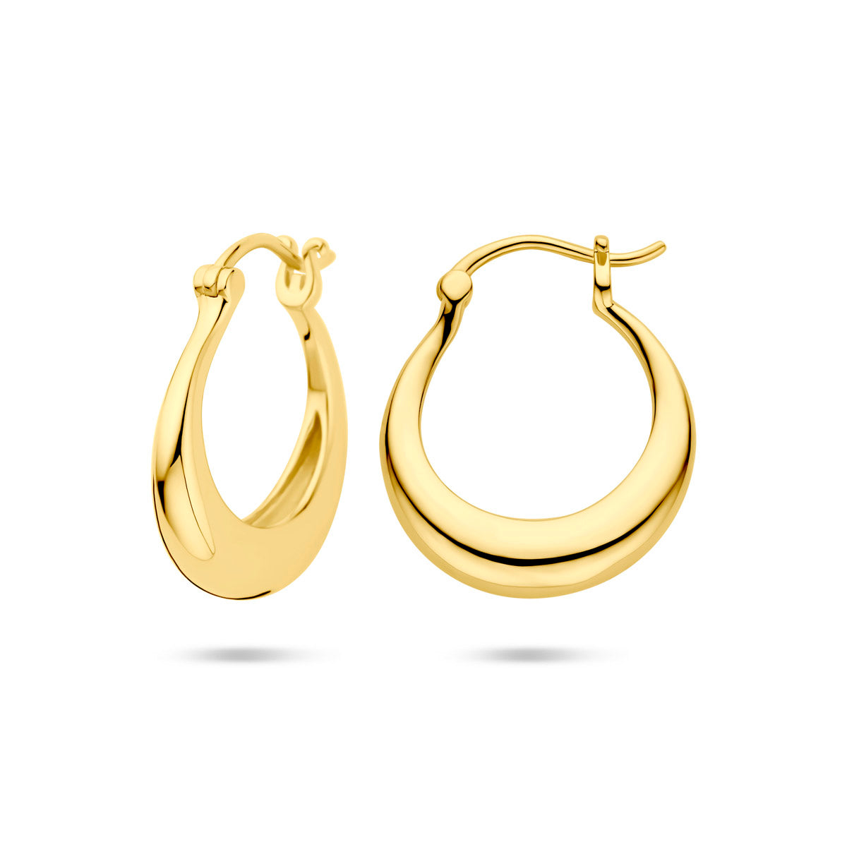 oorringen ronde buis 21,5 mm 1 micron zilver verguld (geel)