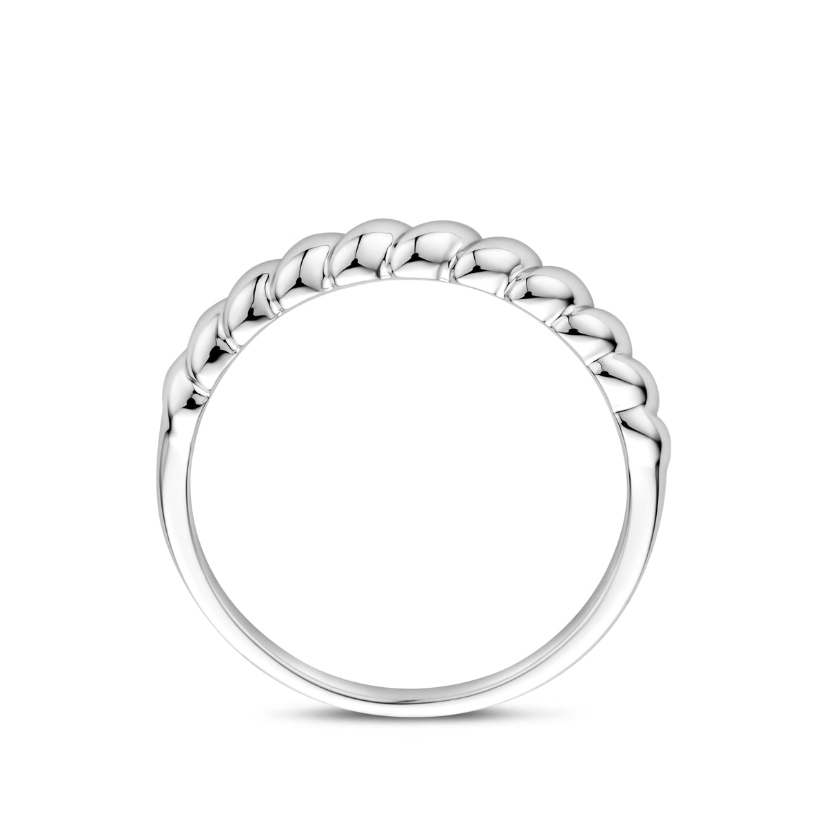 Ring gedrehtes Silber rhodiniert