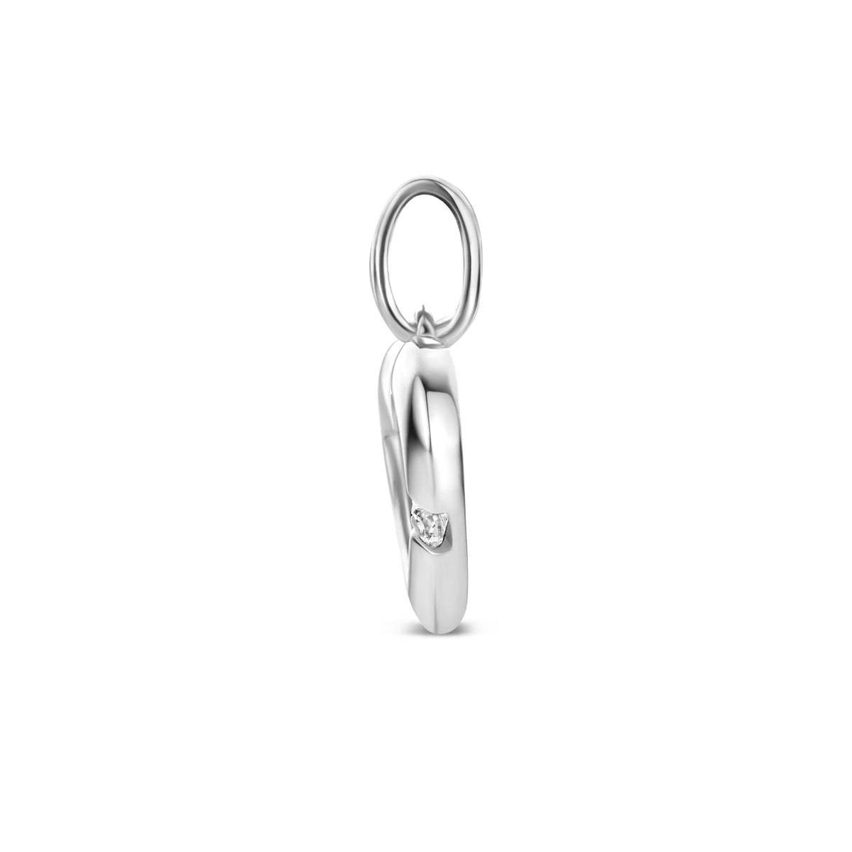 hanger hart zirkonia zilver gerhodineerd