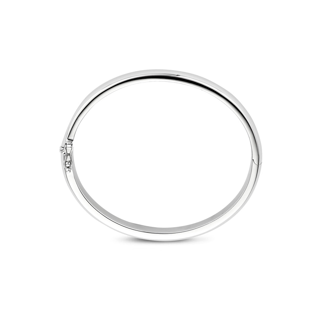 Armreif Scharnier massiv 10 x 60 mm Silber rhodiniert