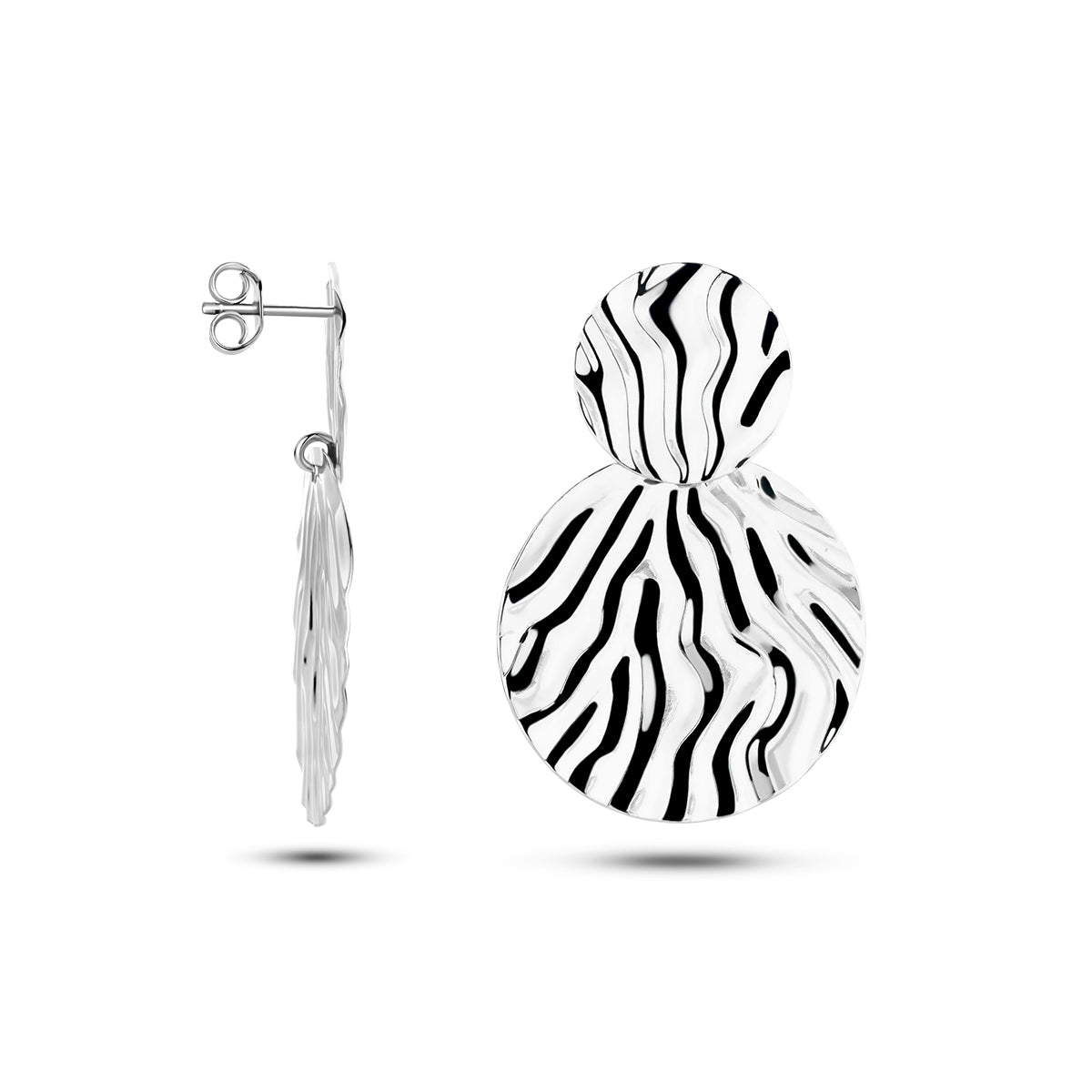 oorhangers reli��f zilver gerhodineerd