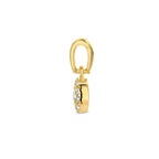 hanger zirkonia halo 12 mm 14K geelgoud