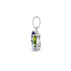 hanger zirkonia en synth. edelstenen zilver gerhodineerd