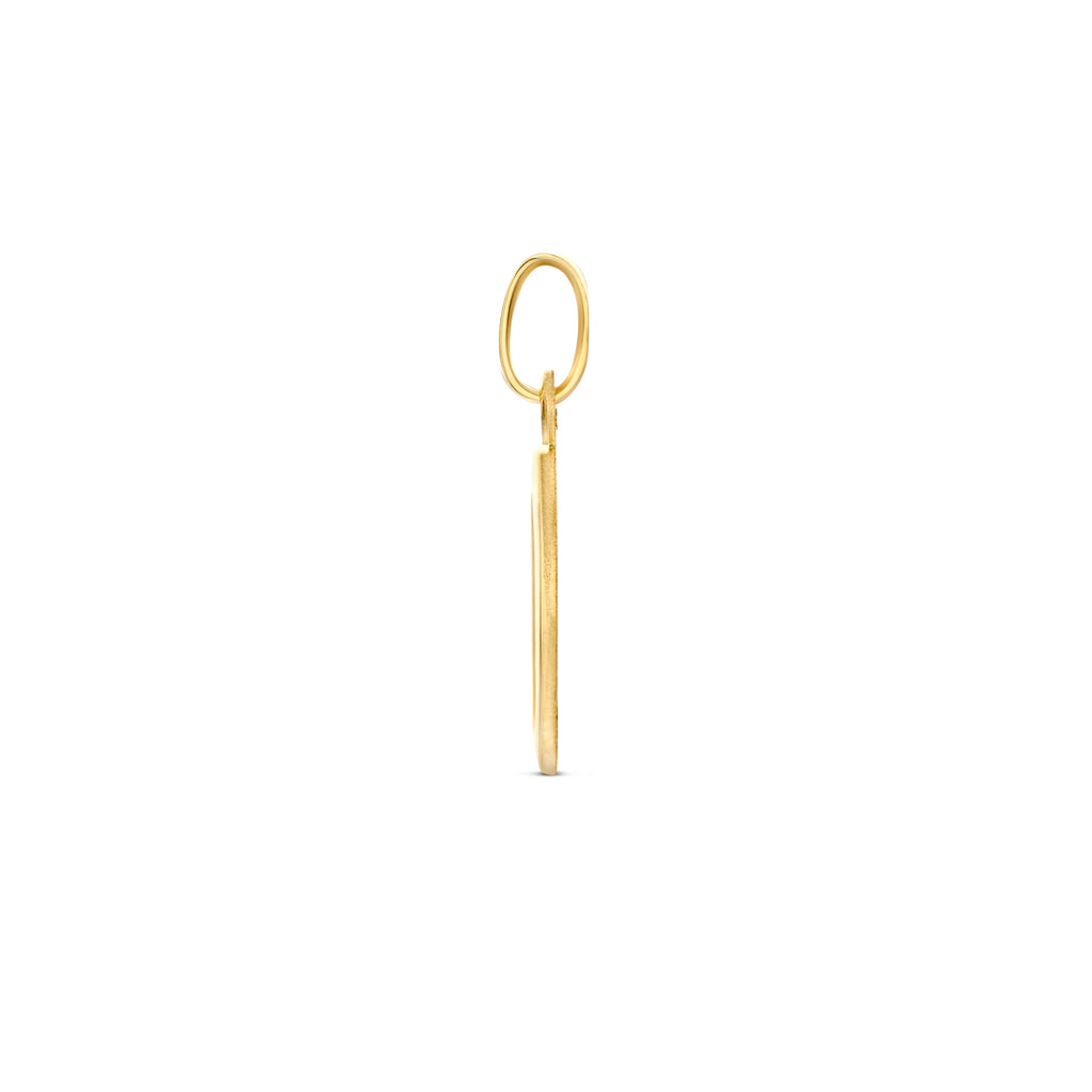 hanger ovaal engel poli/mat 19 mm 14K geelgoud - ovaal