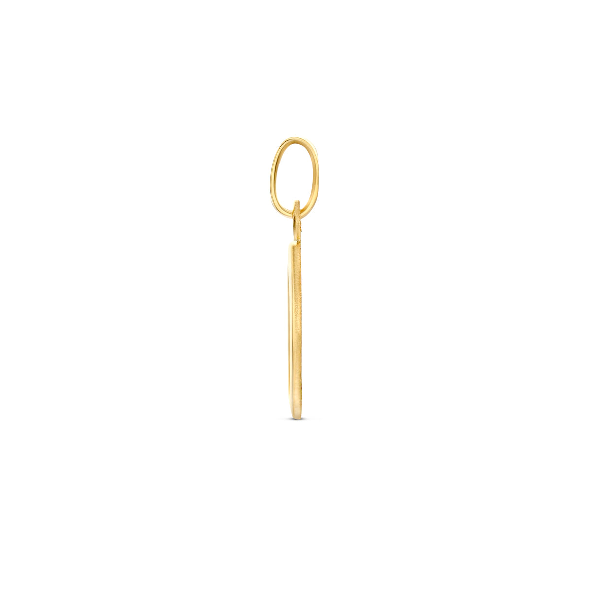 hanger ovaal engel poli/mat 19 mm 14K geelgoud - ovaal