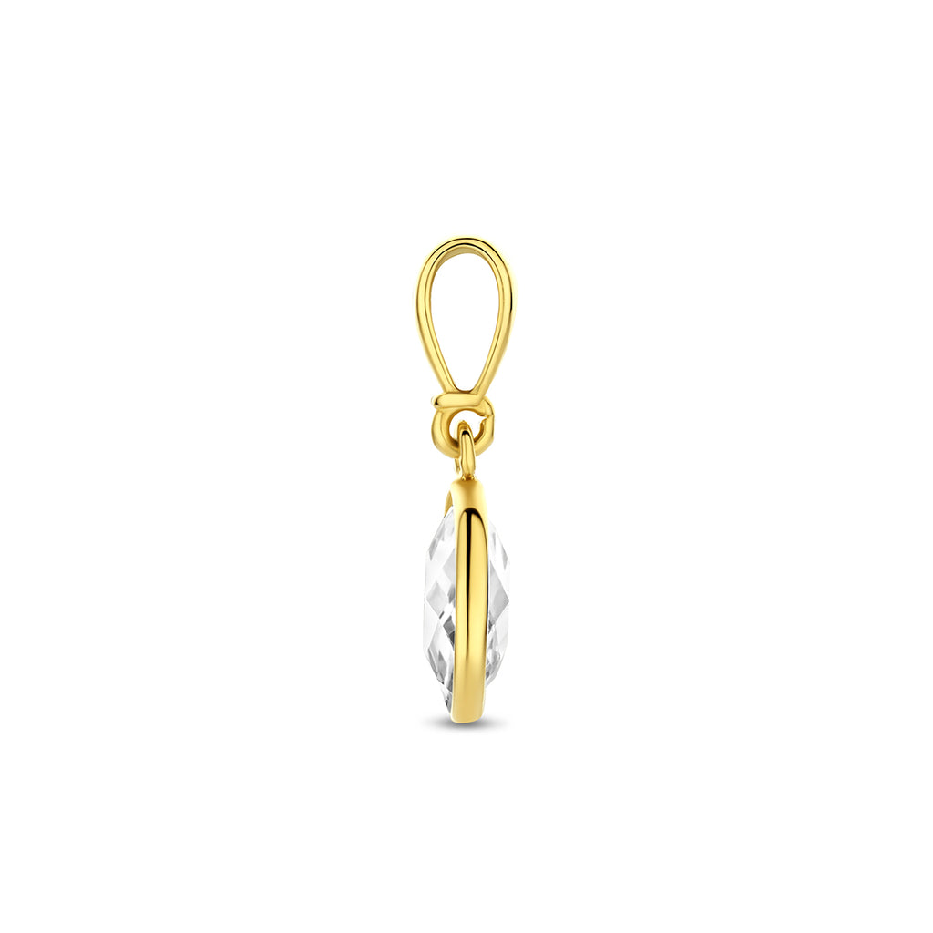 9k hanger zirkonia ovaal 7,5 mm 9K geel - ovaal