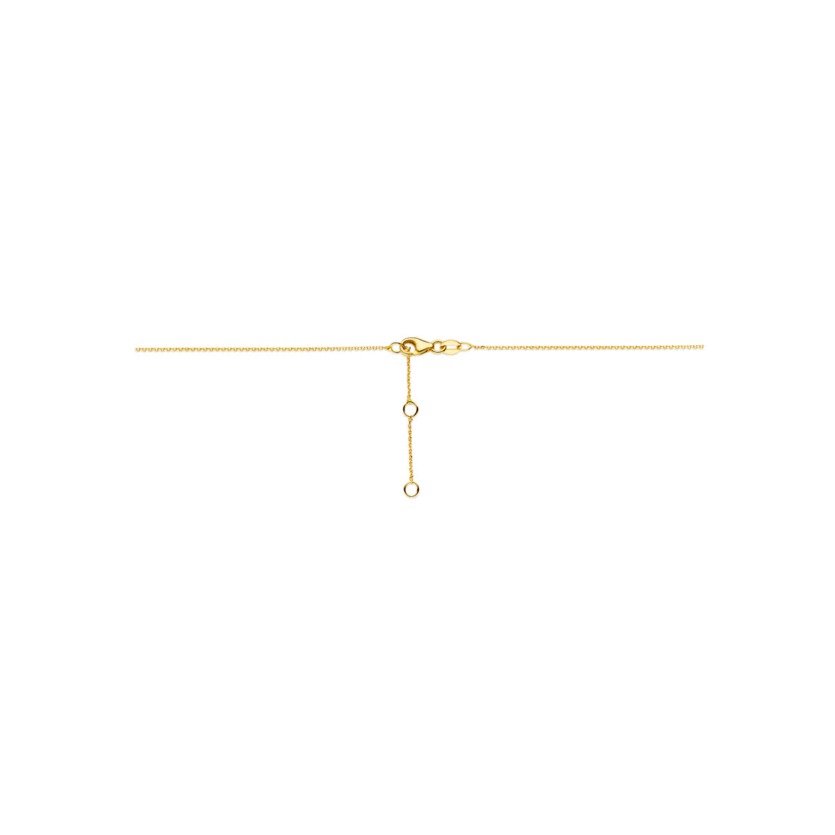 collier rondje en hartje lab grown diamant 0.09ct g vs 40 - 42 - 44 cm 14K geelgoud - rondje,bolletje,ringetje,draad