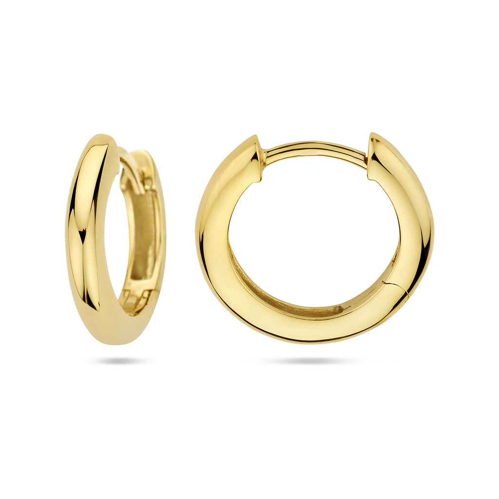 klapoorringen 2,5 mm half rond 14K geelgoud