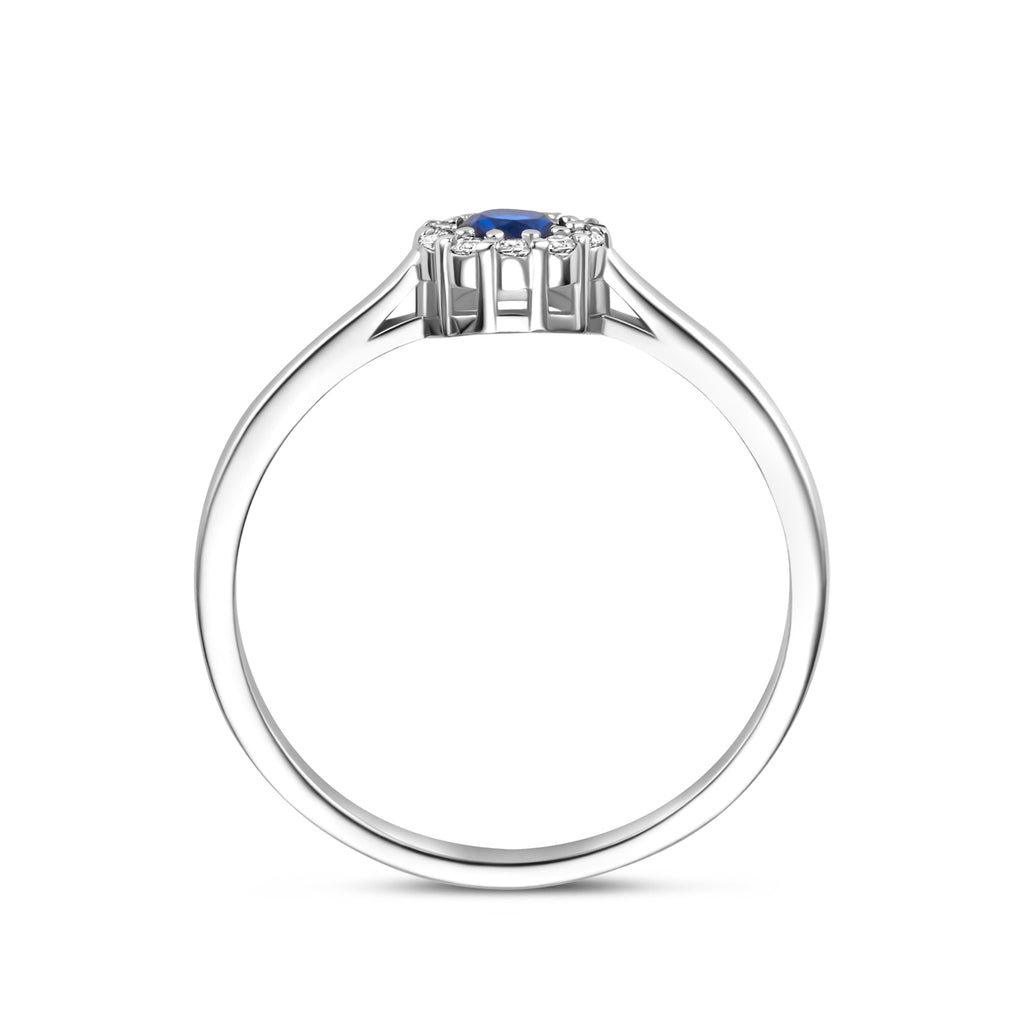 Ring Saphir Zirkonia Silber rhodiniert