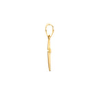 Anhänger Kreuz matt diamantiert 20 mm 14K Gelbgold