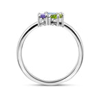 Ring Zirkonia und synth. Edelsteine Silber rhodiniert