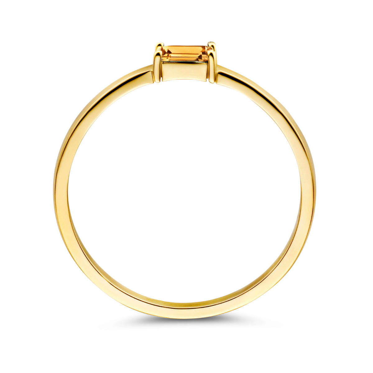 Ring mit Geburtsstein Citrin November 14K Gelbgold