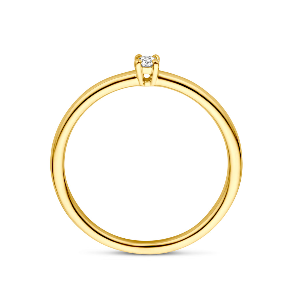 ring diamant 0.05ct h si 14K geelgoud