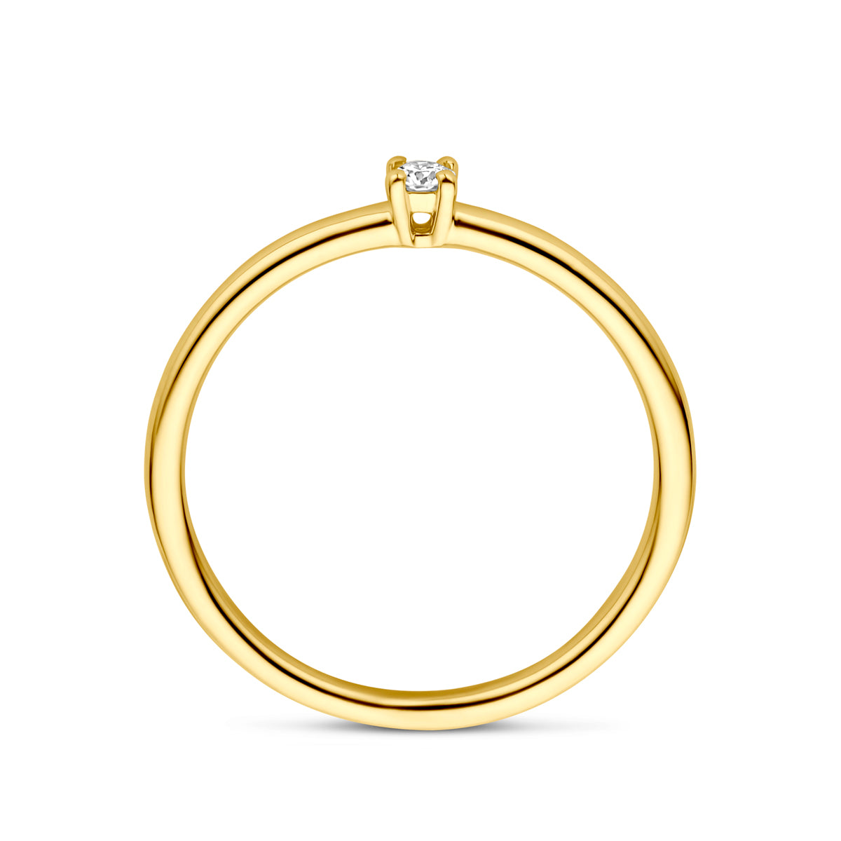 ring diamant 0.05ct h si 14K geelgoud
