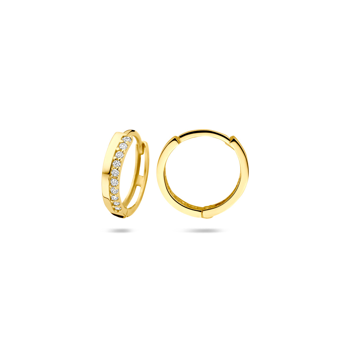 9k Klappcreolen Zirkonia 12 mm 9K Gelb