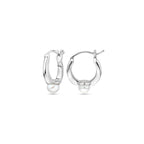 Ohrringe Perle 20 mm rhodiniertes Silber