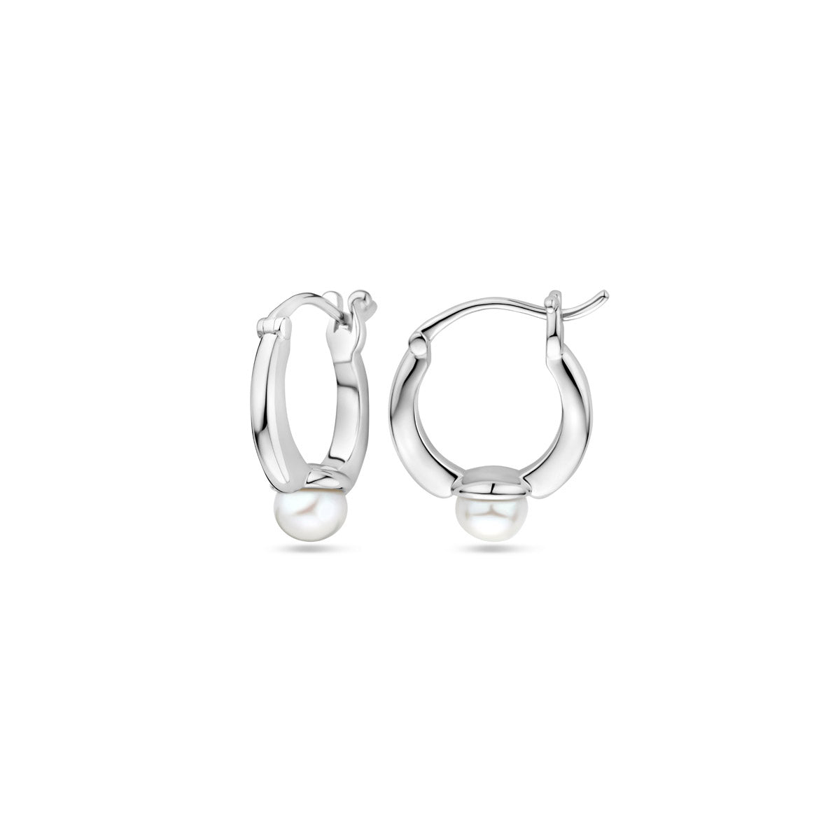 Ohrringe Perle 20 mm rhodiniertes Silber