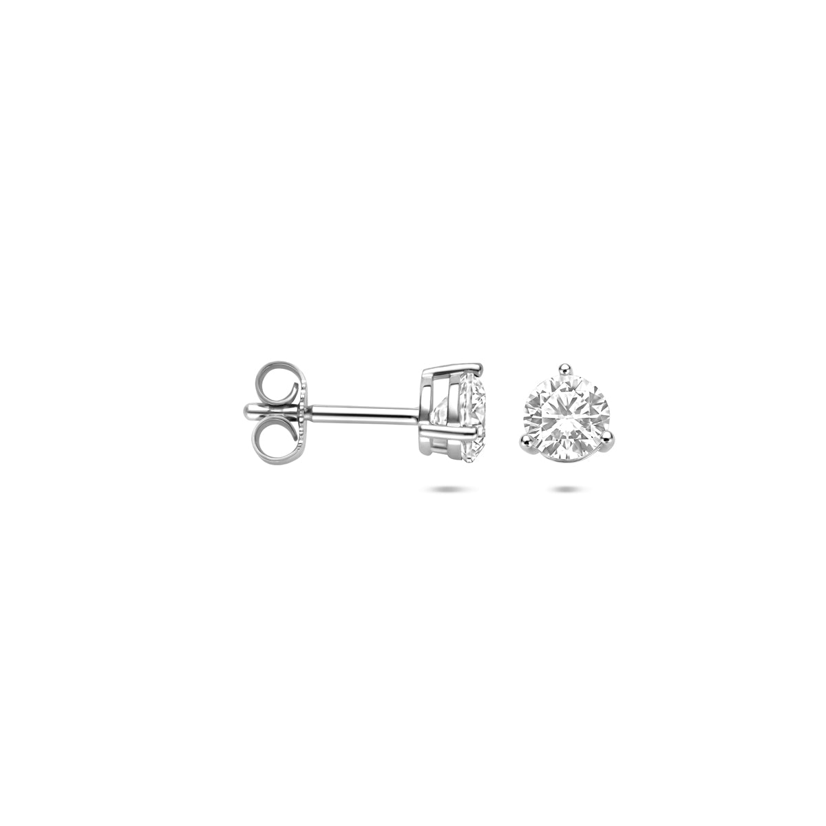 oorknoppen zirkonia zilver gerhodineerd