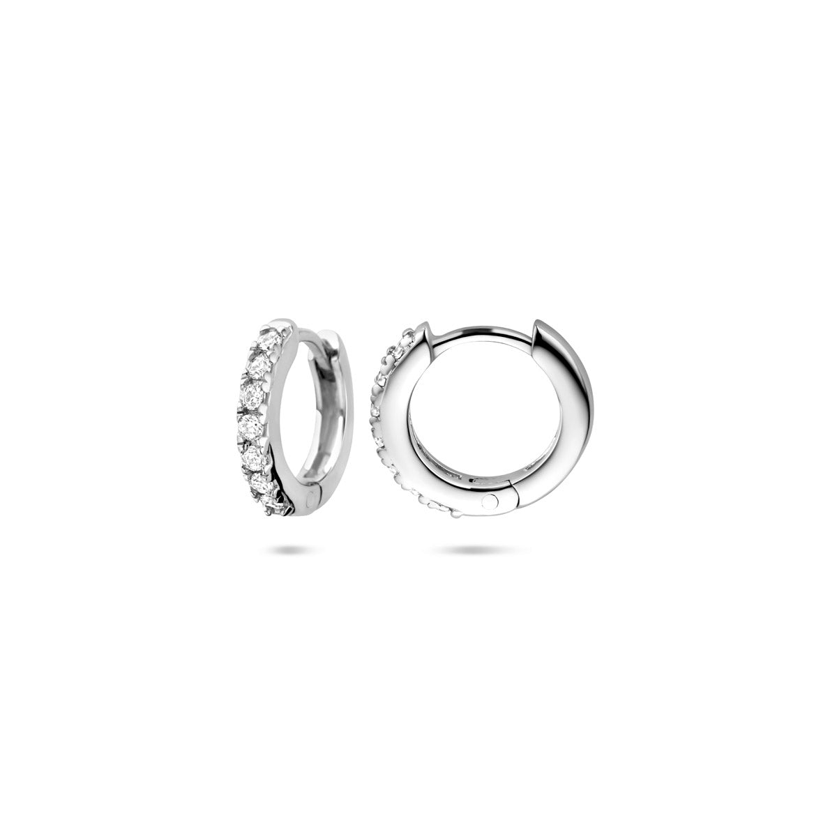 klapoorringen zirkonia 11,5 mm zilver gerhodineerd