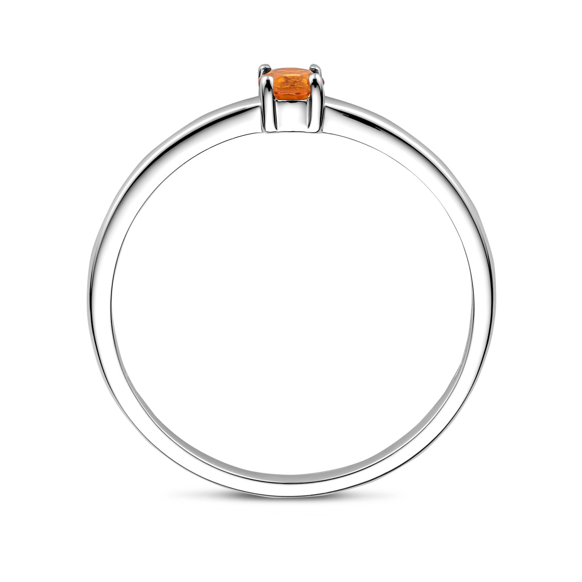 Ring mit Geburtsstein November Citrin rhodiniert Sterlingsilber