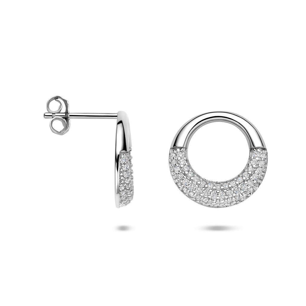 Ohrstecker Zirkonia 14,5 mm Sterlingsilber rhodiniert