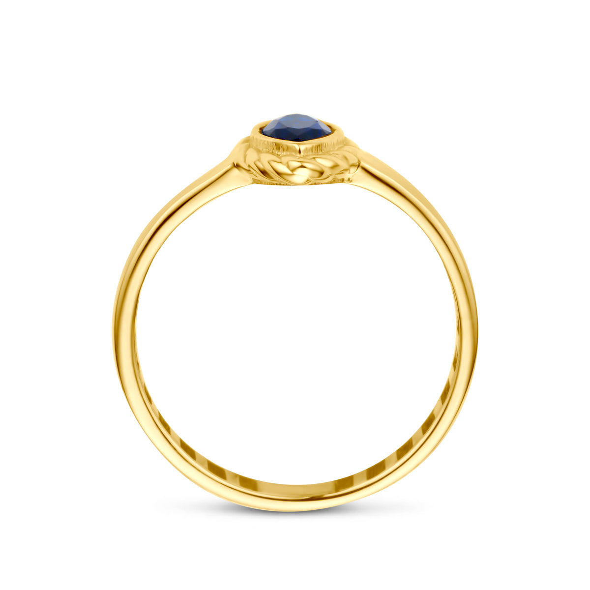 9k ring blauw zirkonia 9K geel