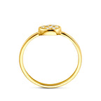 ring diamant 0.07ct h si 14K geelgoud