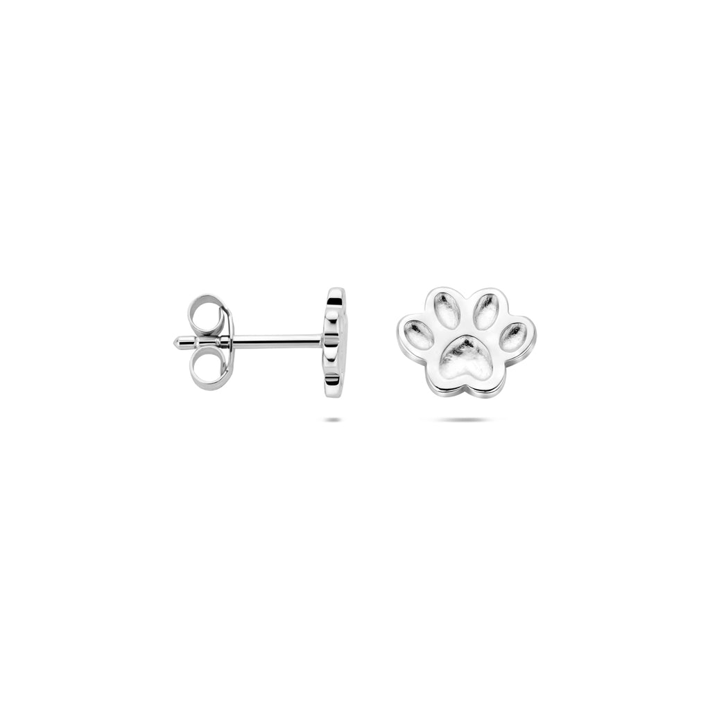 Ohrstecker Hundepfote 6 mm Silber rhodiniert