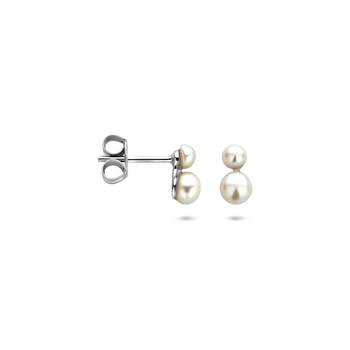 Ohrstecker Perle 7,5 mm Silber rhodiniert