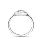Ring Herz rosa Zirkonia rhodiniertes Silber
