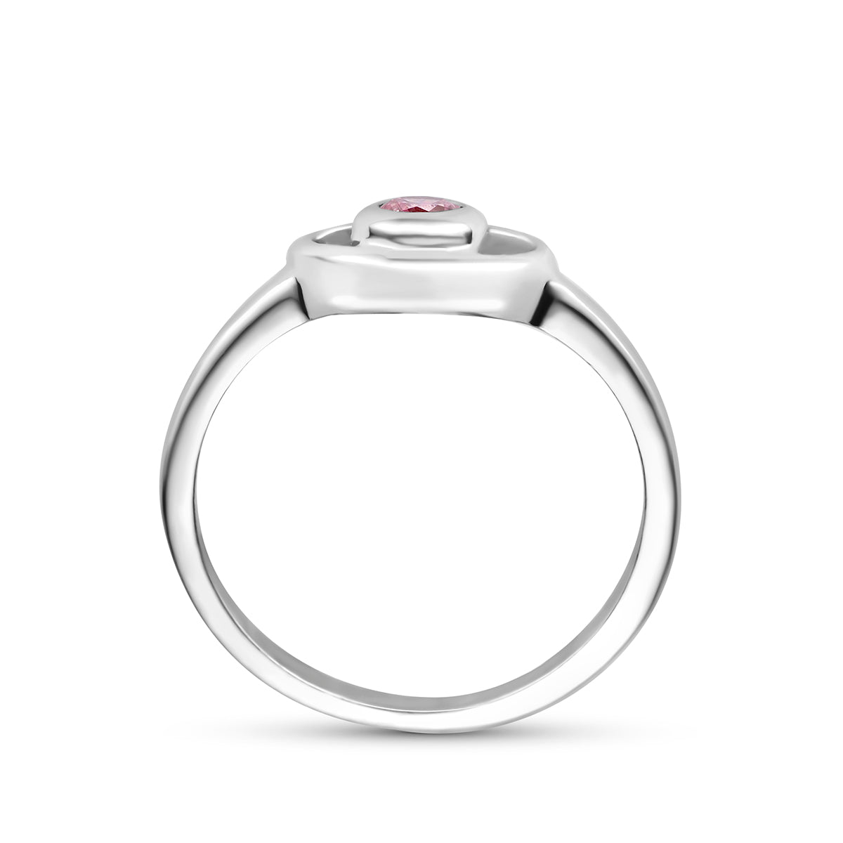 Ring Herz rosa Zirkonia rhodiniertes Silber