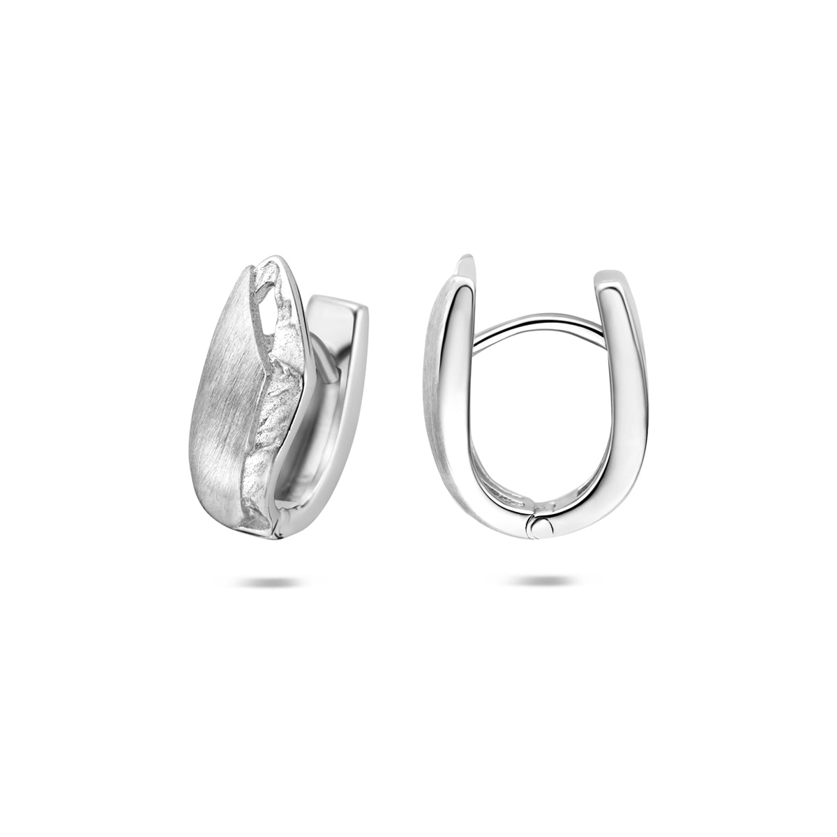 klapoorringen poli/mat 15,5 mm zilver gerhodineerd