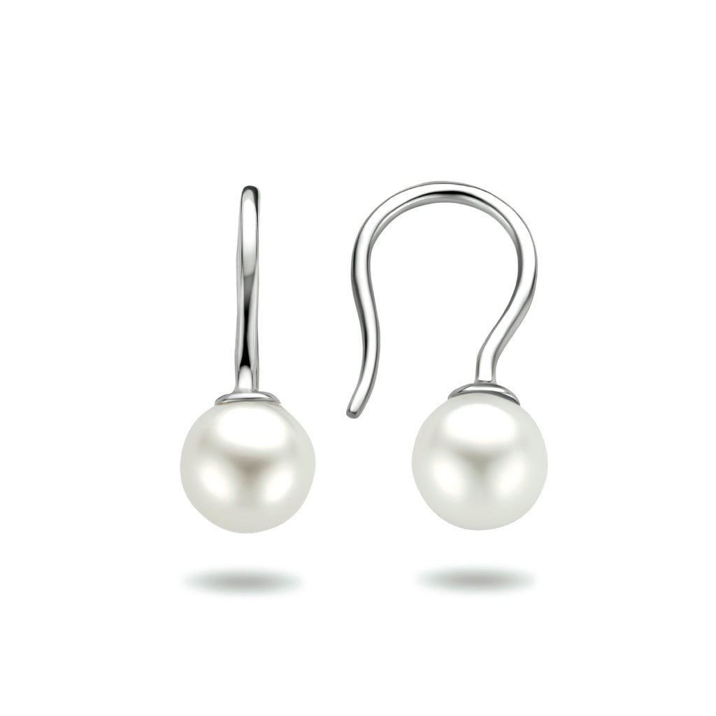 oorhangers franse haak parel zilver gerhodineerd
