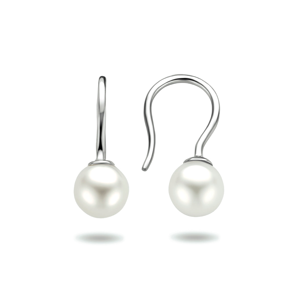 oorhangers franse haak parel zilver gerhodineerd