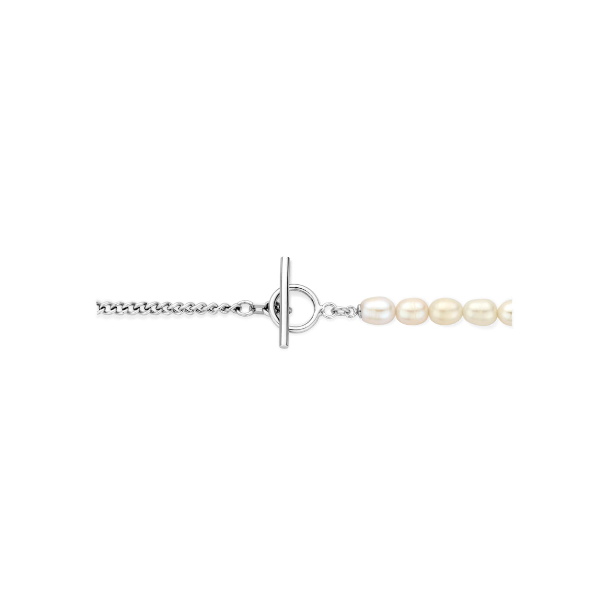 collier parels kapittelslot 45 cm zilver gerhodineerd