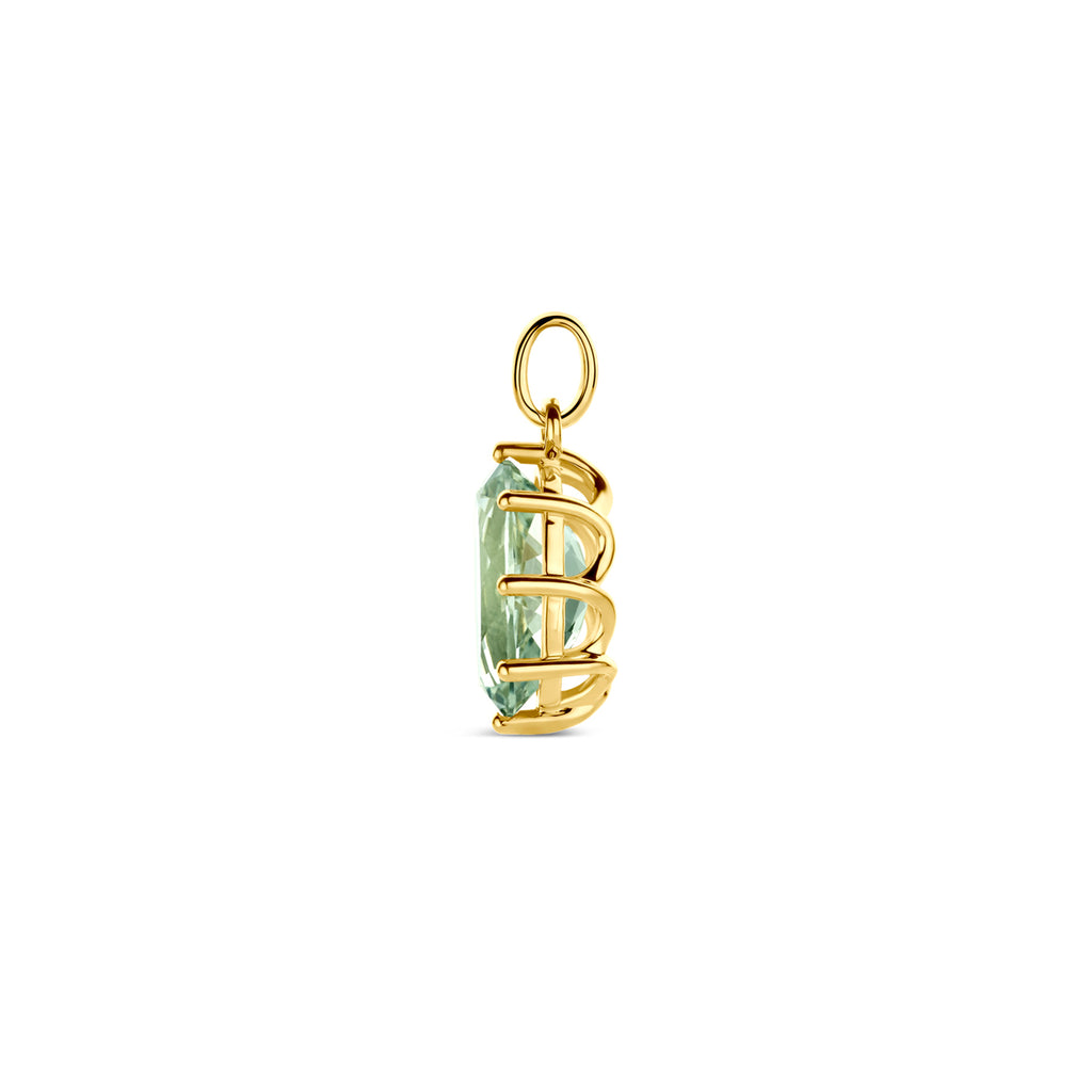 hanger groen amethist 20 mm 14K geelgoud