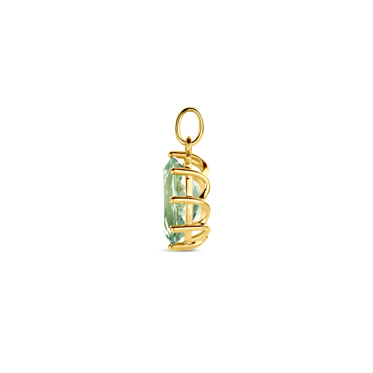 hanger groen amethist 20 mm 14K geelgoud