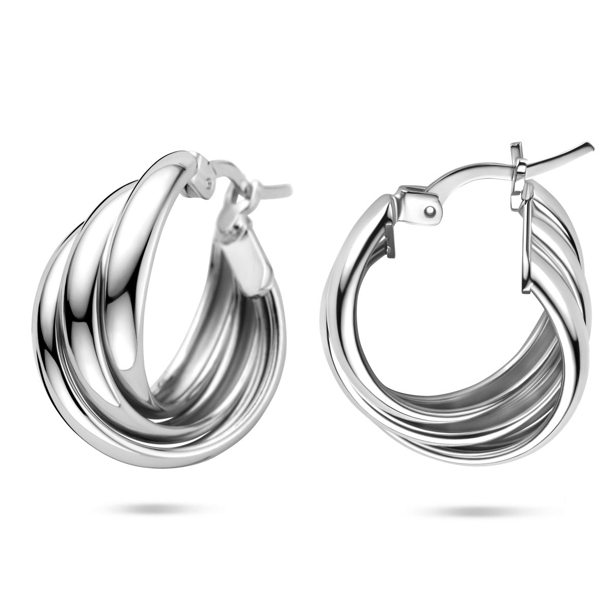 Ohrringe 21 mm Silber rhodiniert